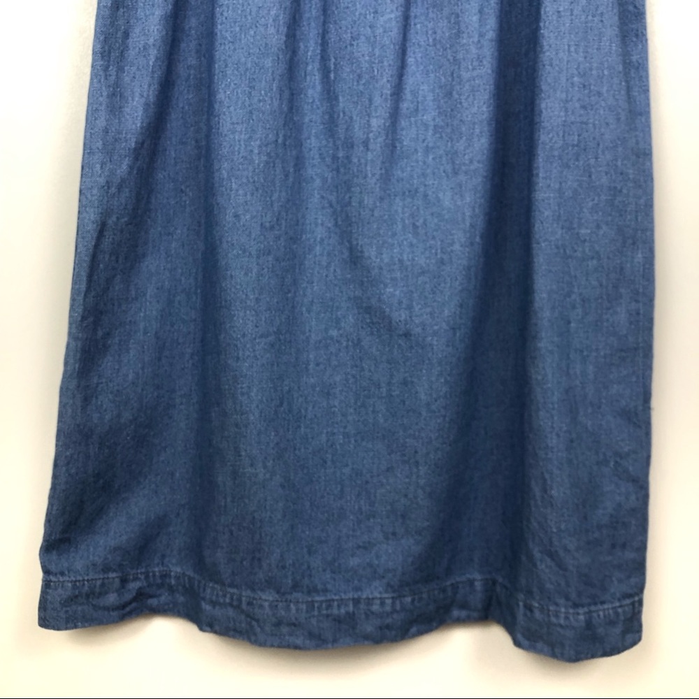Madewell Linen Blend Denim Popover Swing Dress - Picture 5 of 9